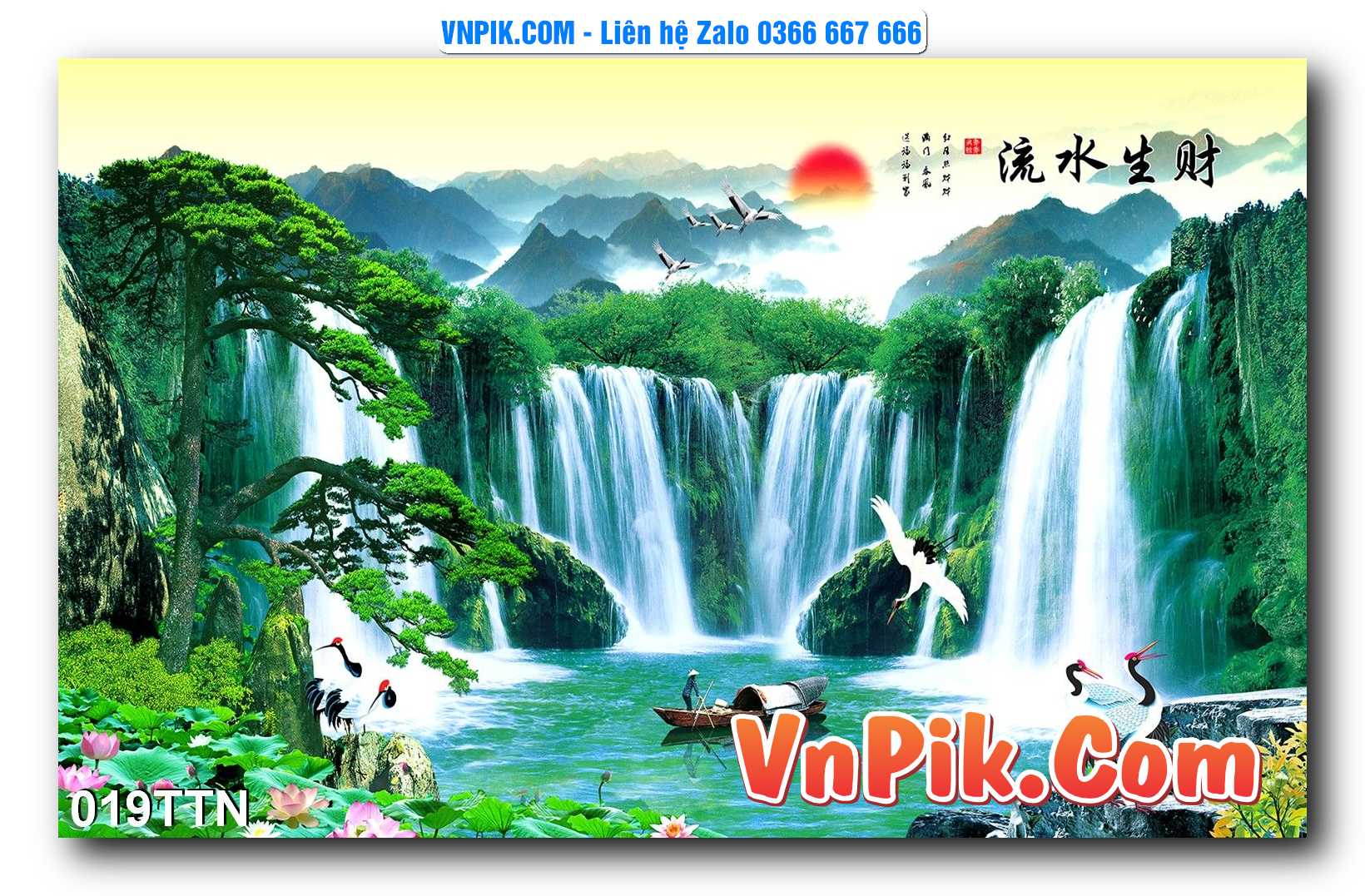 Tranh thác nước – Tranh phong thủy – Tranh treo tường mã 019TTN