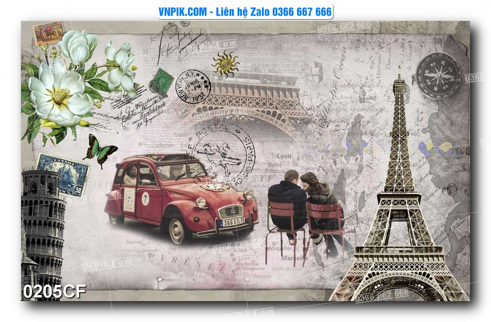 Tranh tường trang trí quán cà phê – trà chanh – trà sữa mã 0205CF