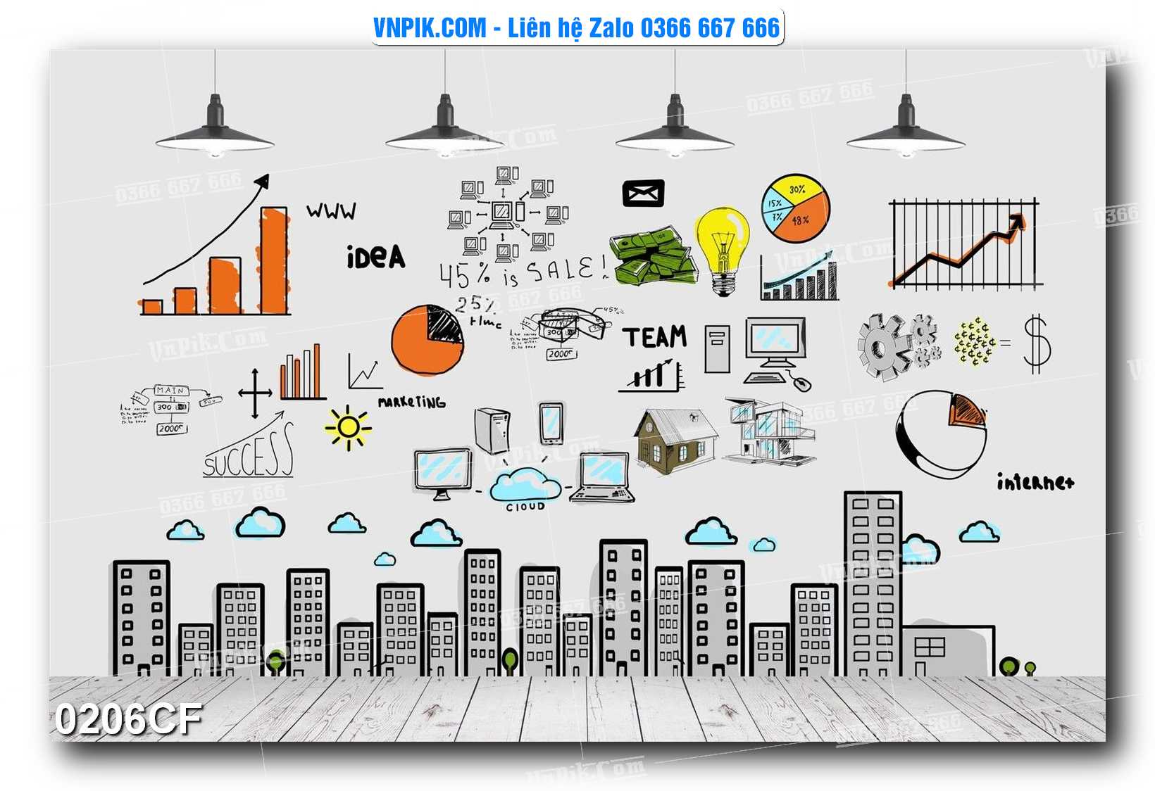 Tranh tường trang trí quán cà phê – trà chanh – trà sữa mã 0206CF