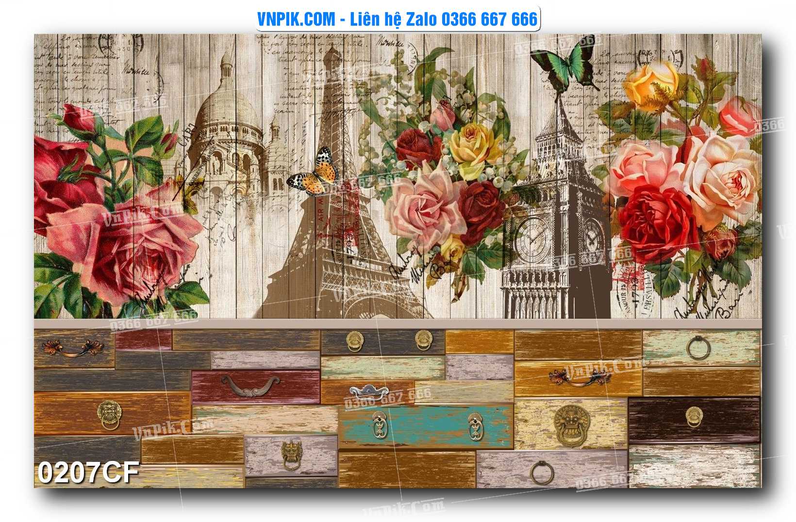 Tranh tường trang trí quán cà phê – trà chanh – trà sữa mã 0207CF