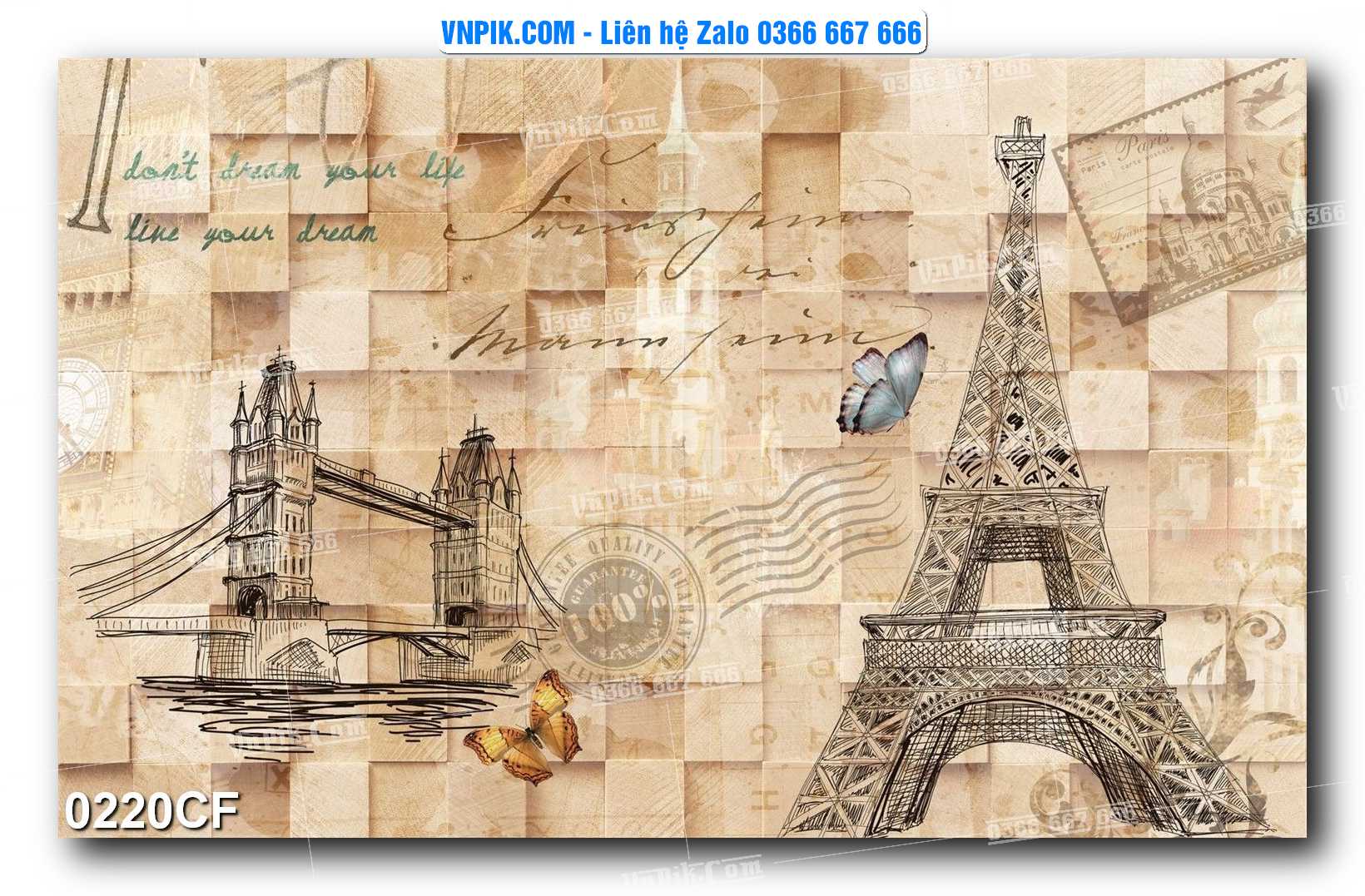 Tranh tường trang trí quán cà phê – trà chanh – trà sữa mã 0220CF