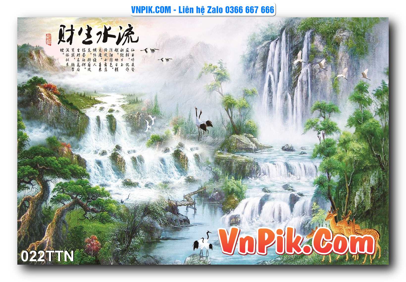 Tranh thác nước – Tranh phong thủy – Tranh treo tường mã 022TTN