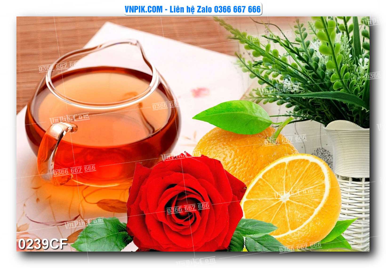 Tranh tường trang trí quán cà phê – trà chanh – trà sữa mã 0239CF