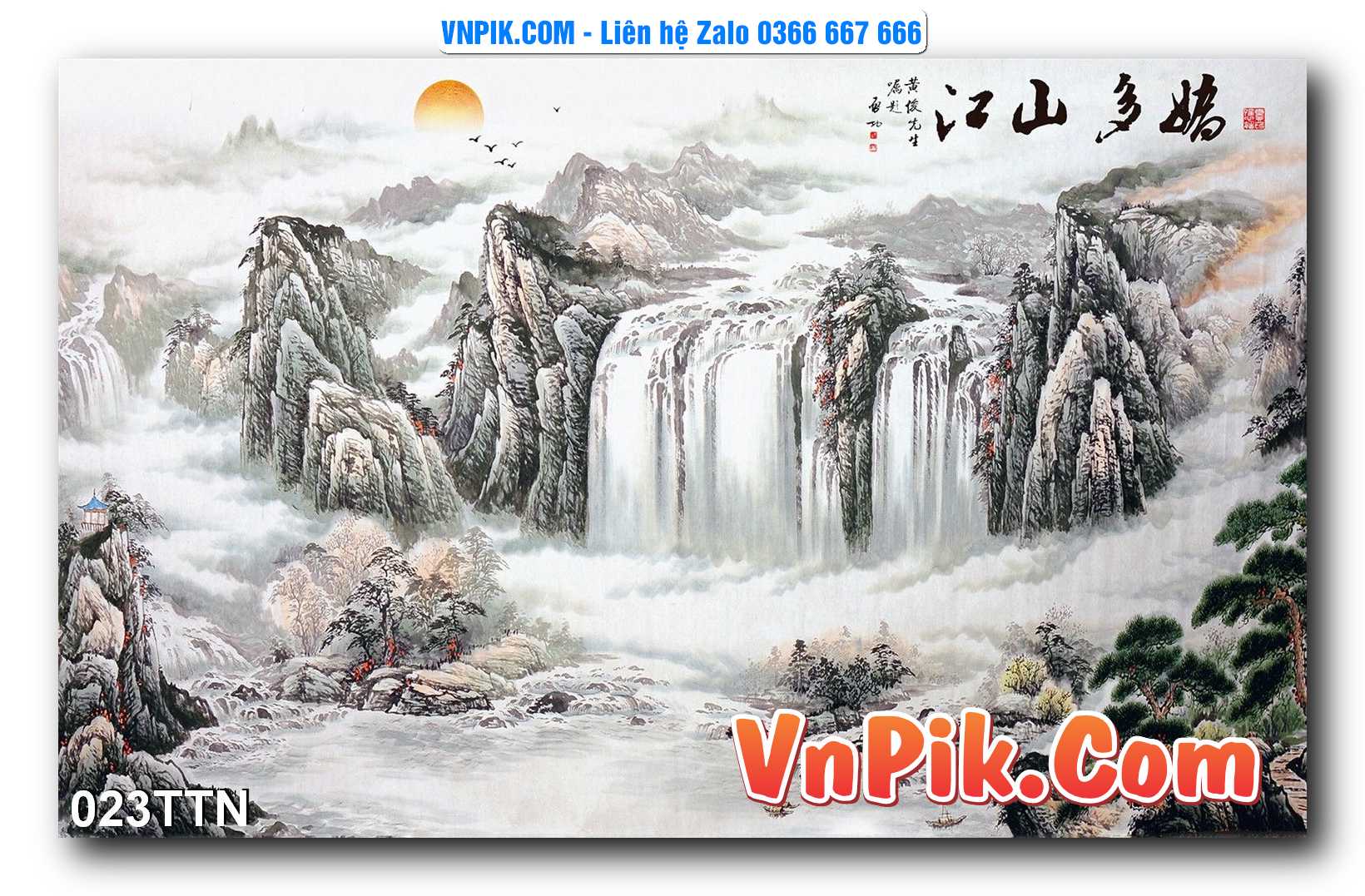Tranh thác nước – Tranh phong thủy – Tranh treo tường mã 023TTN