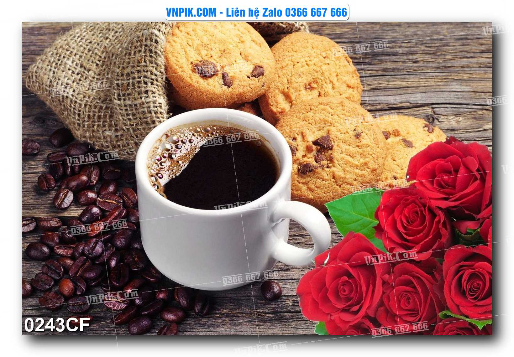 Tranh tường trang trí quán cà phê – trà chanh – trà sữa mã 0243CF