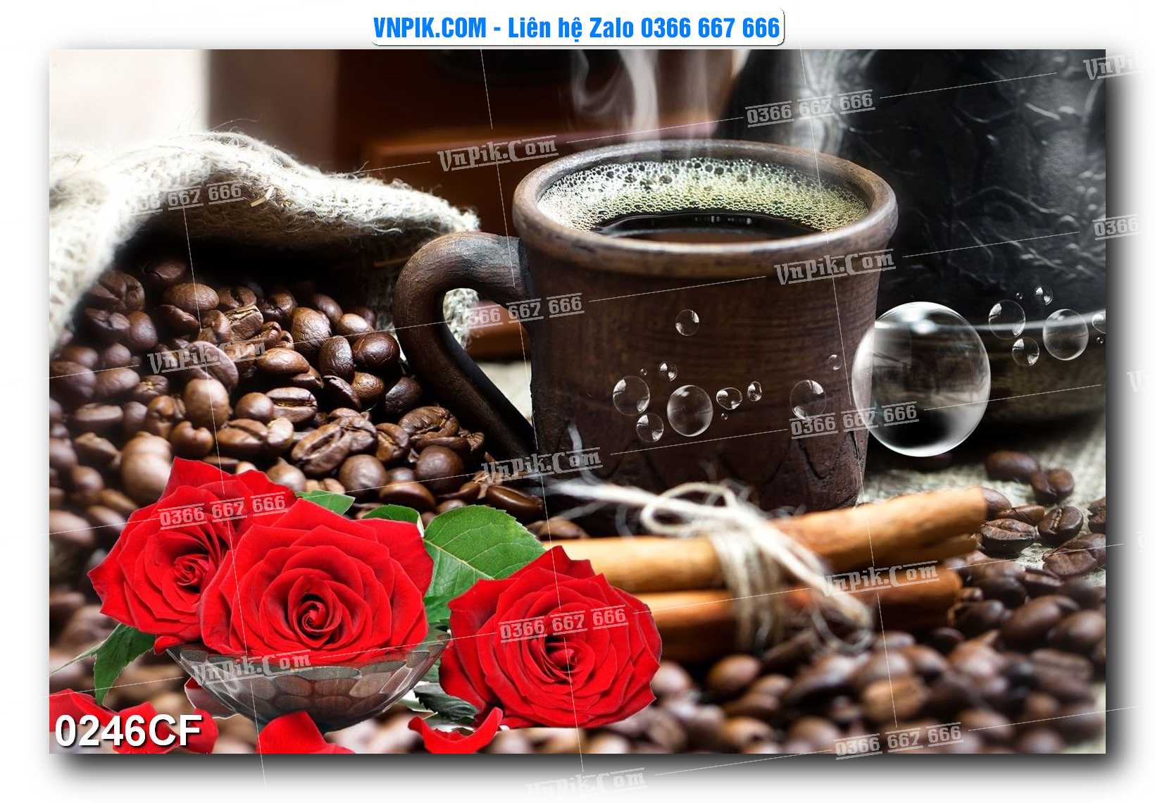 Tranh tường trang trí quán cà phê – trà chanh – trà sữa mã 0246CF