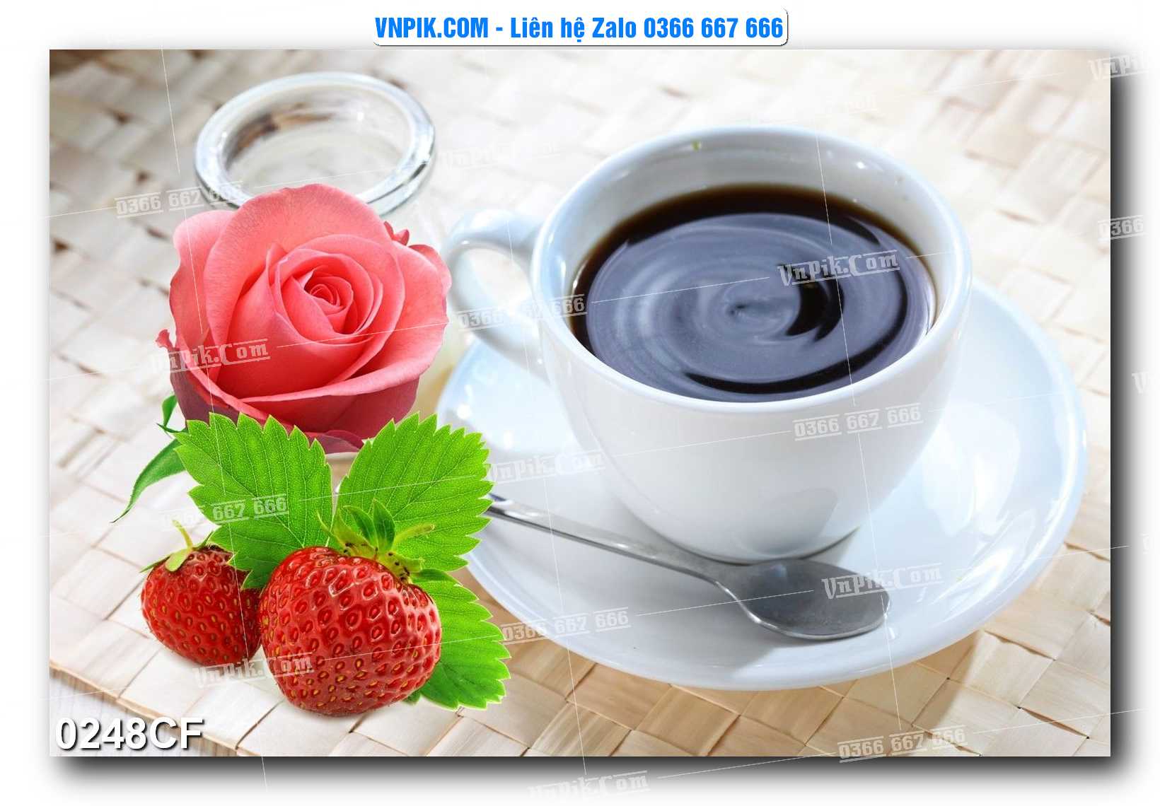 Tranh tường trang trí quán cà phê – trà chanh – trà sữa mã 0248CF