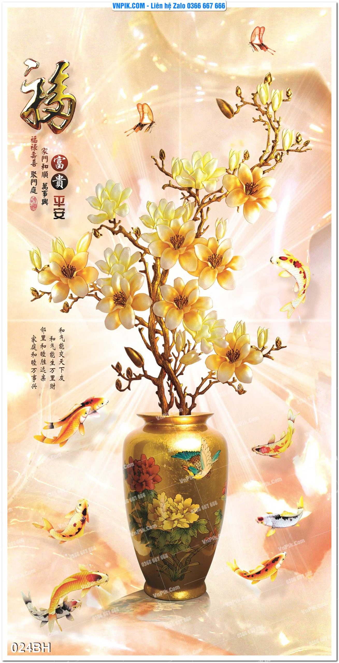 Tranh bình hoa nghệ thuật 024BH