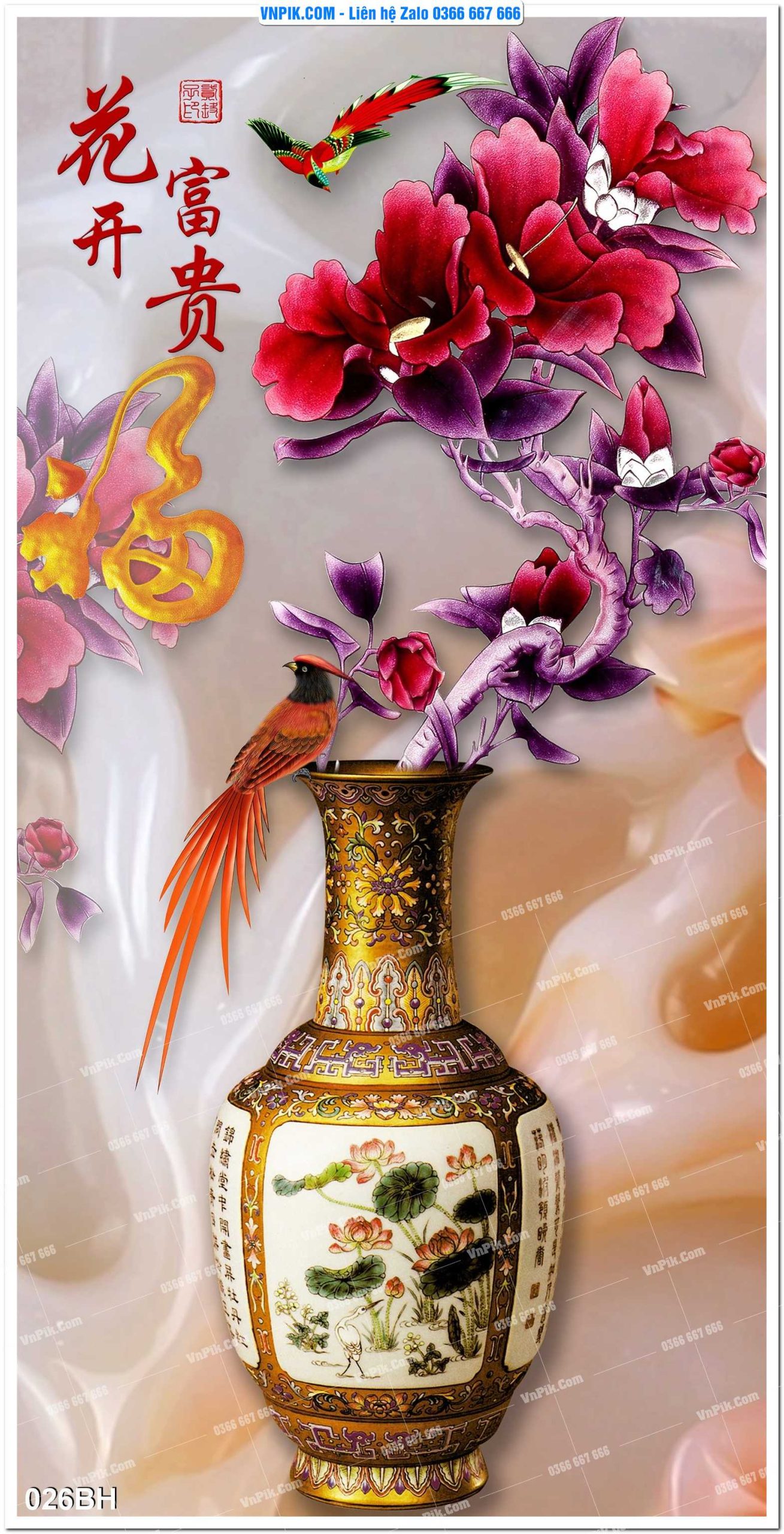 Tranh bình hoa nghệ thuật 026BH