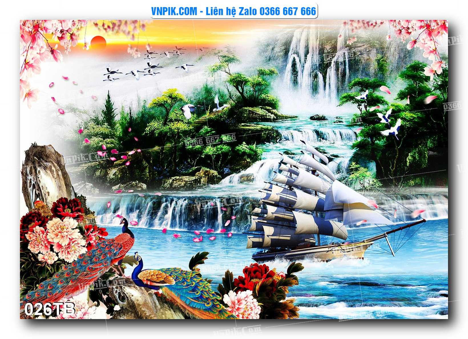 Tranh thuận buồm xuôi gió file PSD mẫu 026TB