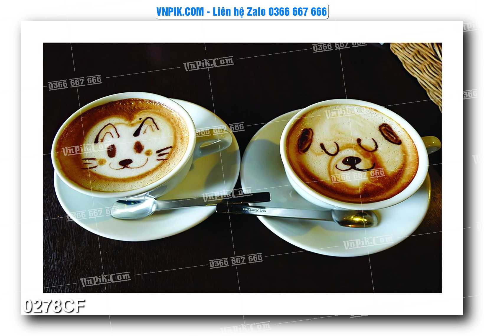 Tranh tường trang trí quán cà phê – trà chanh – trà sữa mã 0278CF