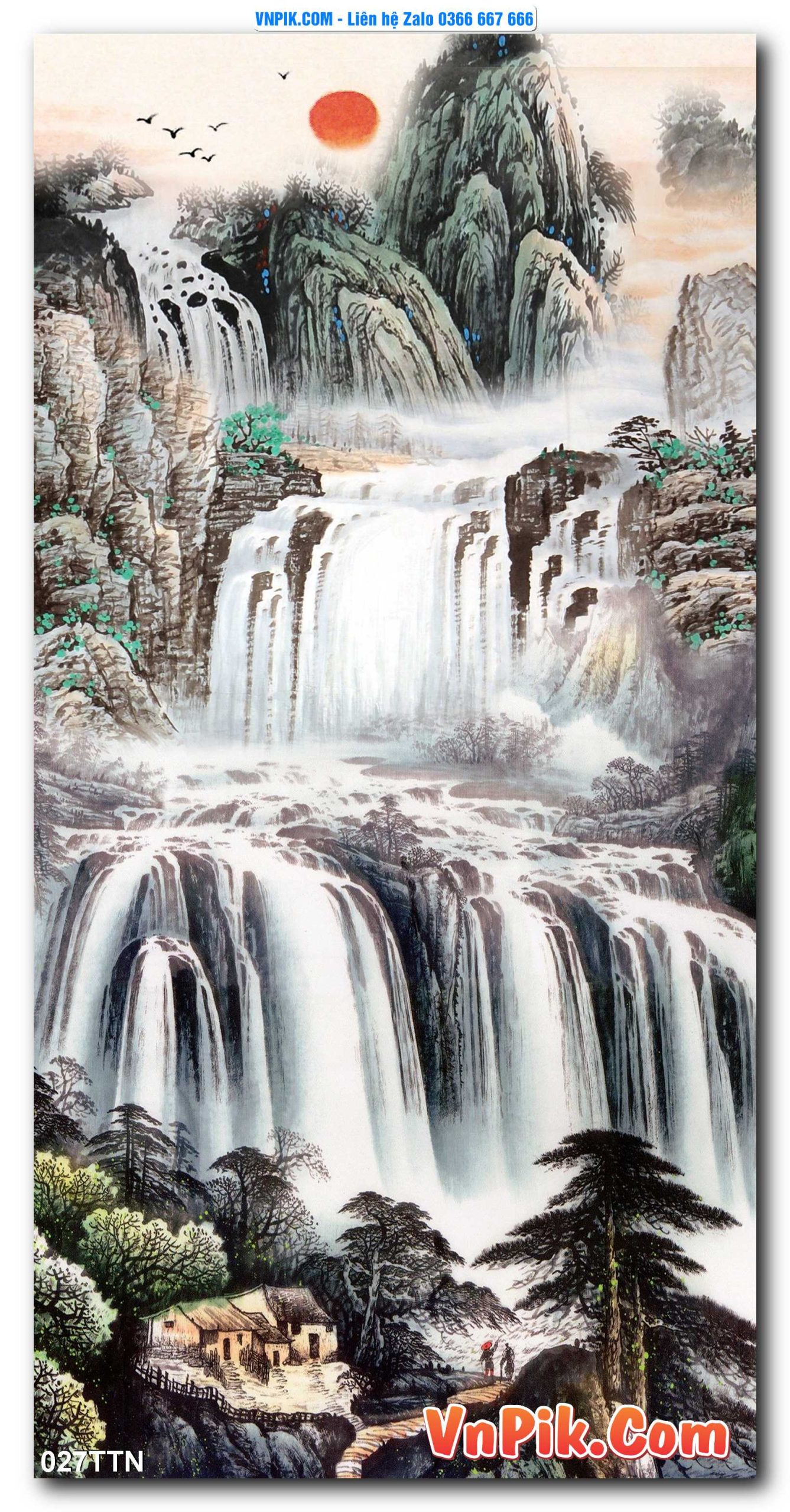 Tranh thác nước – Tranh phong thủy – Tranh treo tường mã 027TTN