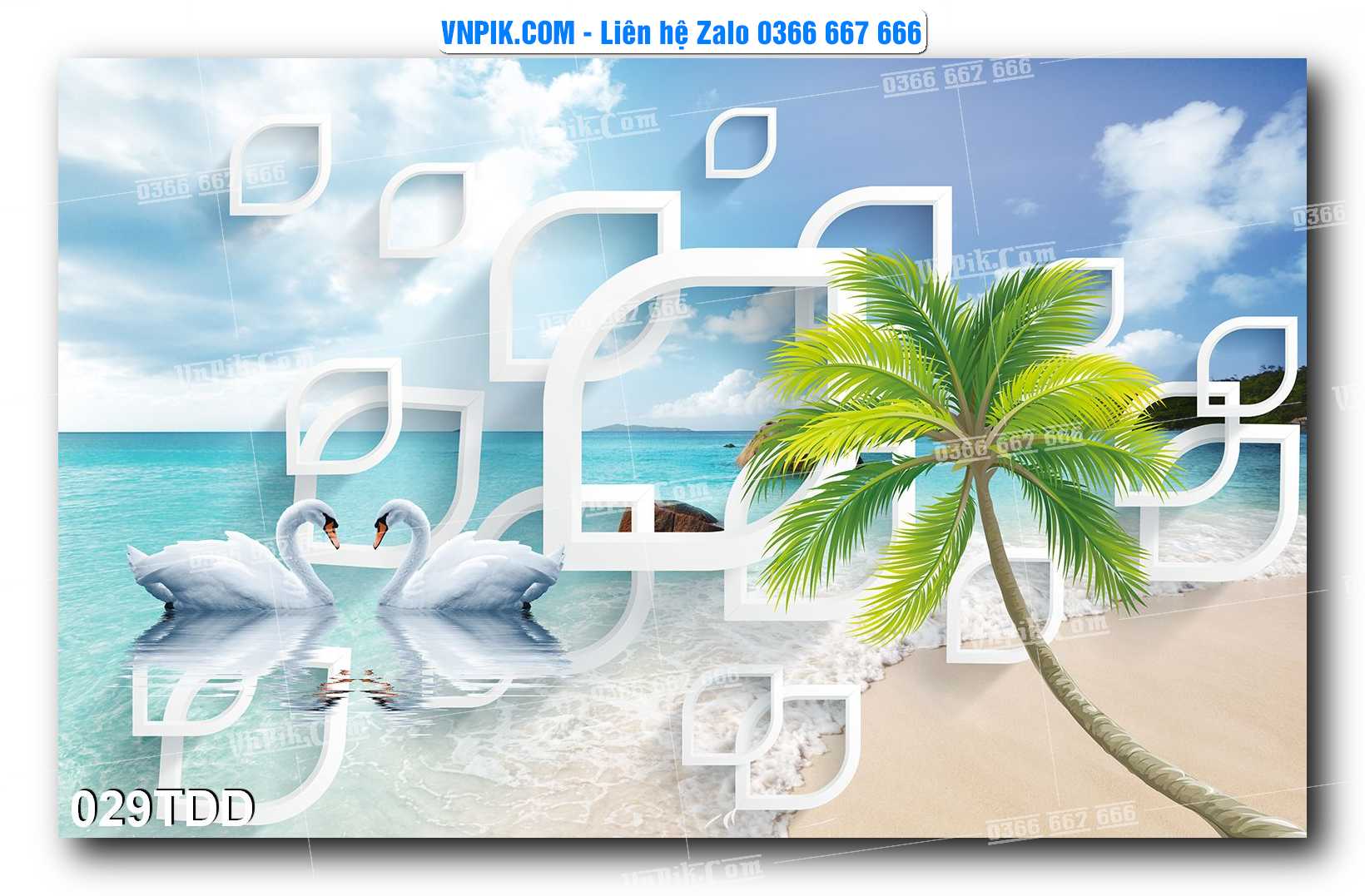 Tranh đại dương – cá heo 3D – tranh bể cá 029TDD
