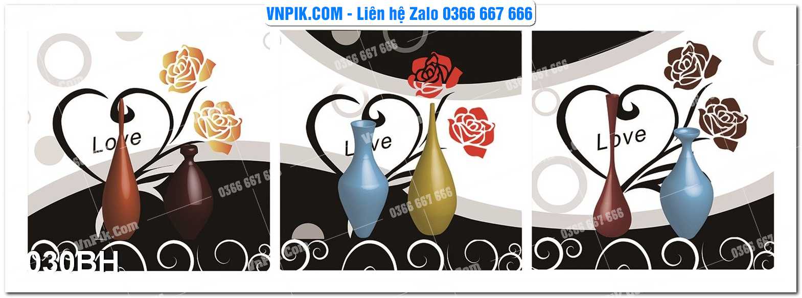 Tranh bình hoa nghệ thuật 030BH