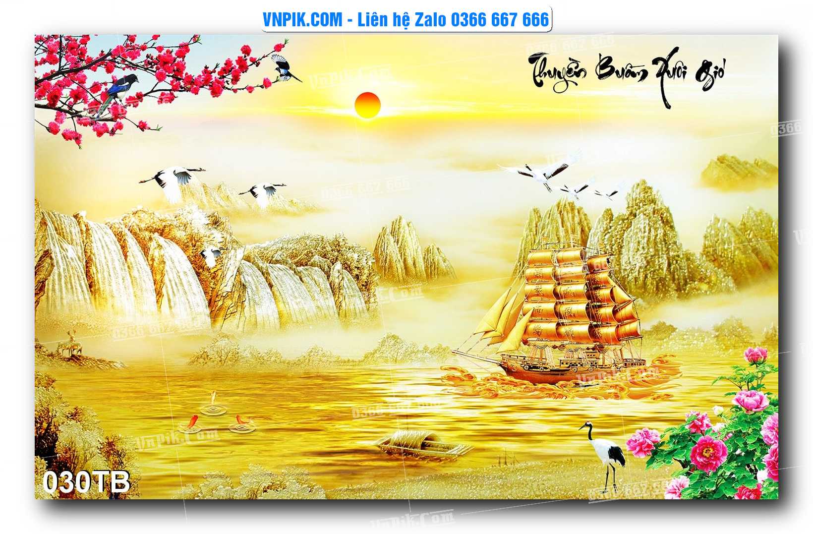 Tranh thuận buồm xuôi gió file PSD mẫu 030TB