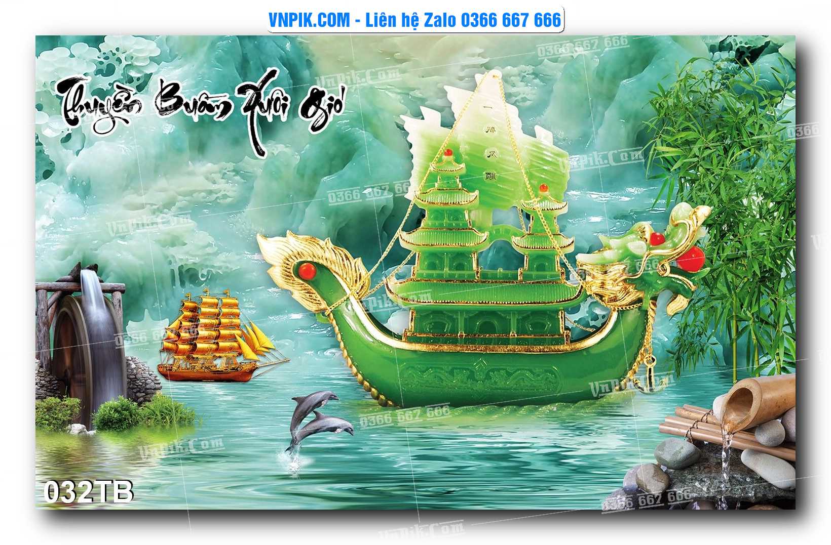 Tranh thuận buồm xuôi gió file PSD mẫu 032TB
