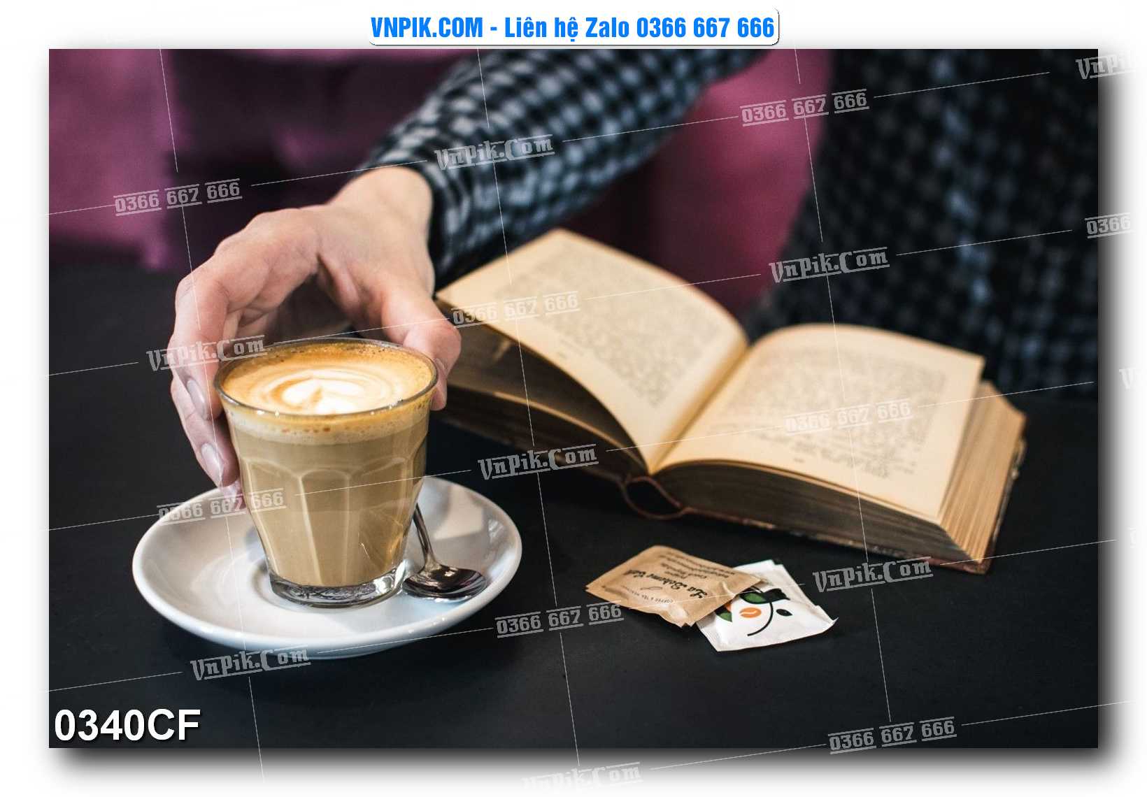Tranh tường trang trí quán cà phê – trà chanh – trà sữa mã 0340CF