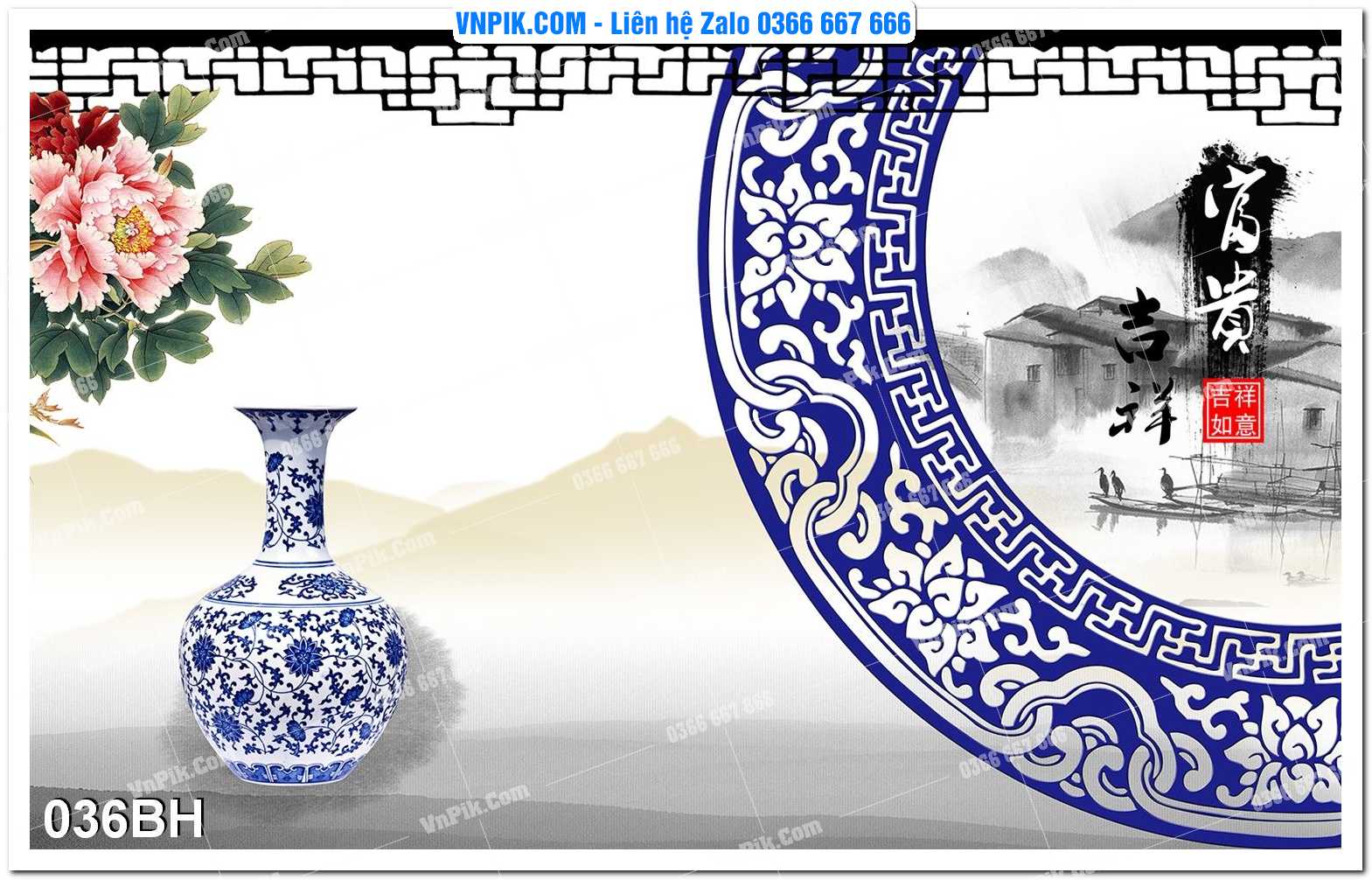 Tranh bình hoa nghệ thuật 036BH
