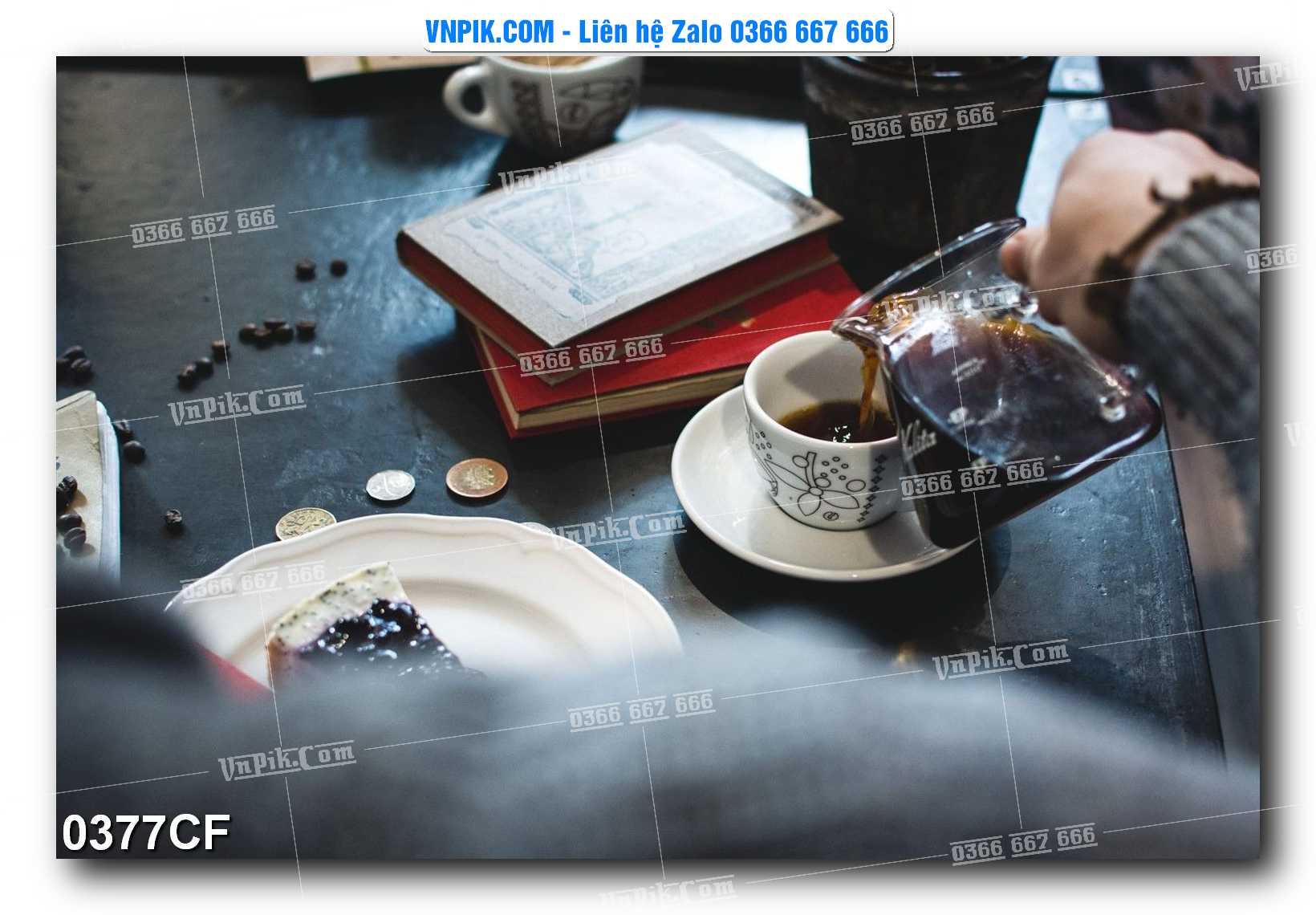 Tranh tường trang trí quán cà phê – trà chanh – trà sữa mã 0377CF