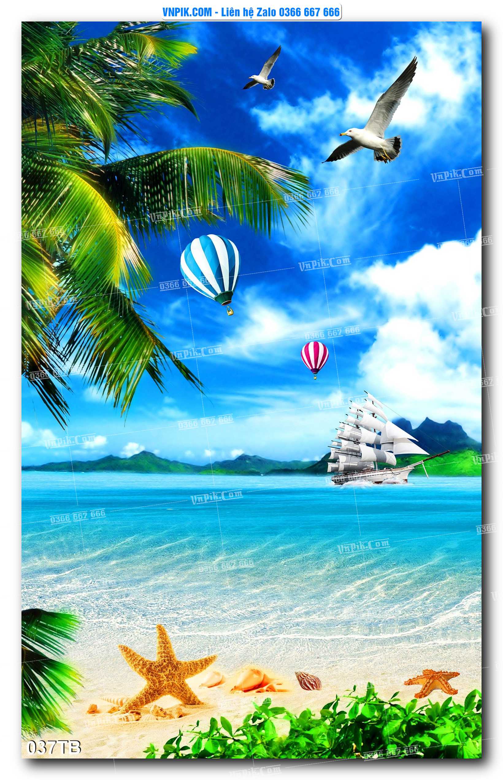 Tranh thuận buồm xuôi gió file PSD mẫu 037TB