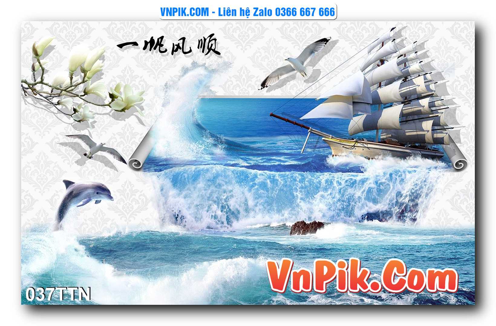 Tranh thác nước – Tranh phong thủy – Tranh treo tường mã 037TTN