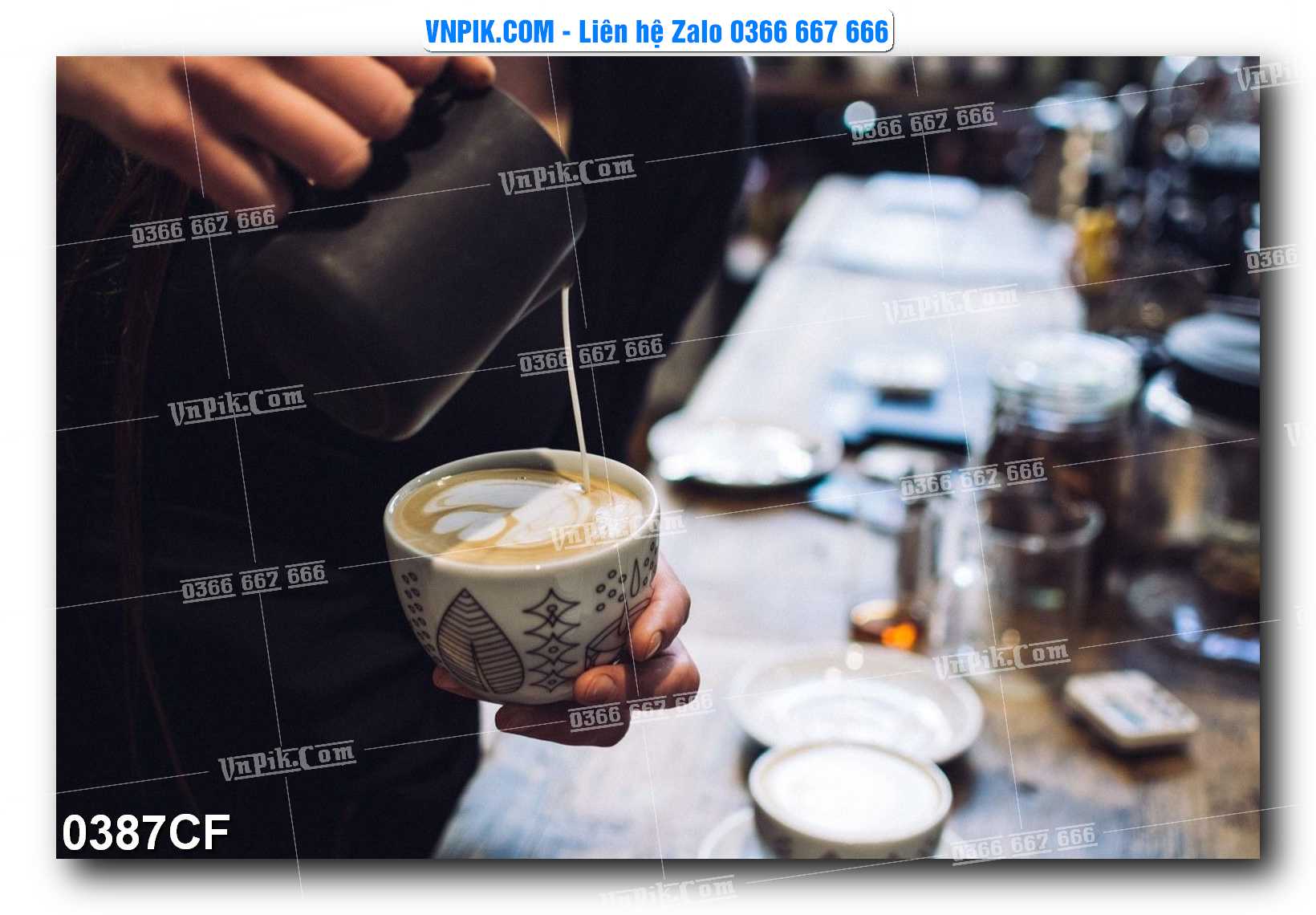 Tranh tường trang trí quán cà phê – trà chanh – trà sữa mã 0387CF
