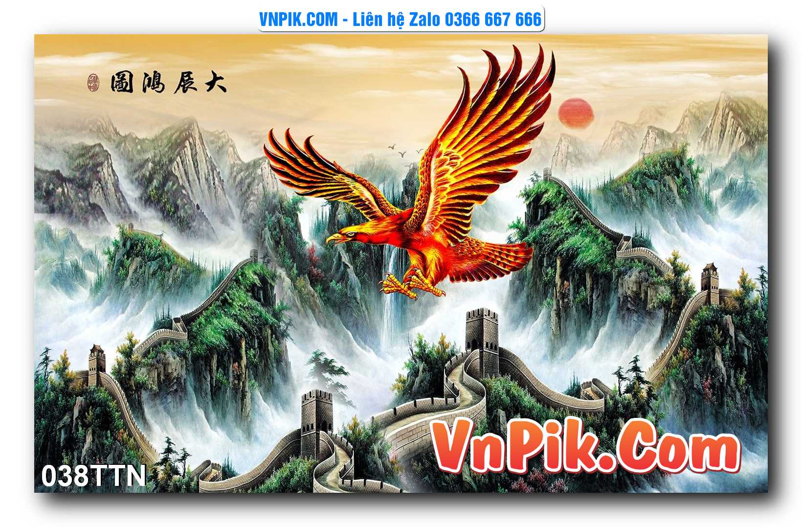 Tranh thác nước – Tranh phong thủy – Tranh treo tường mã 038TTN