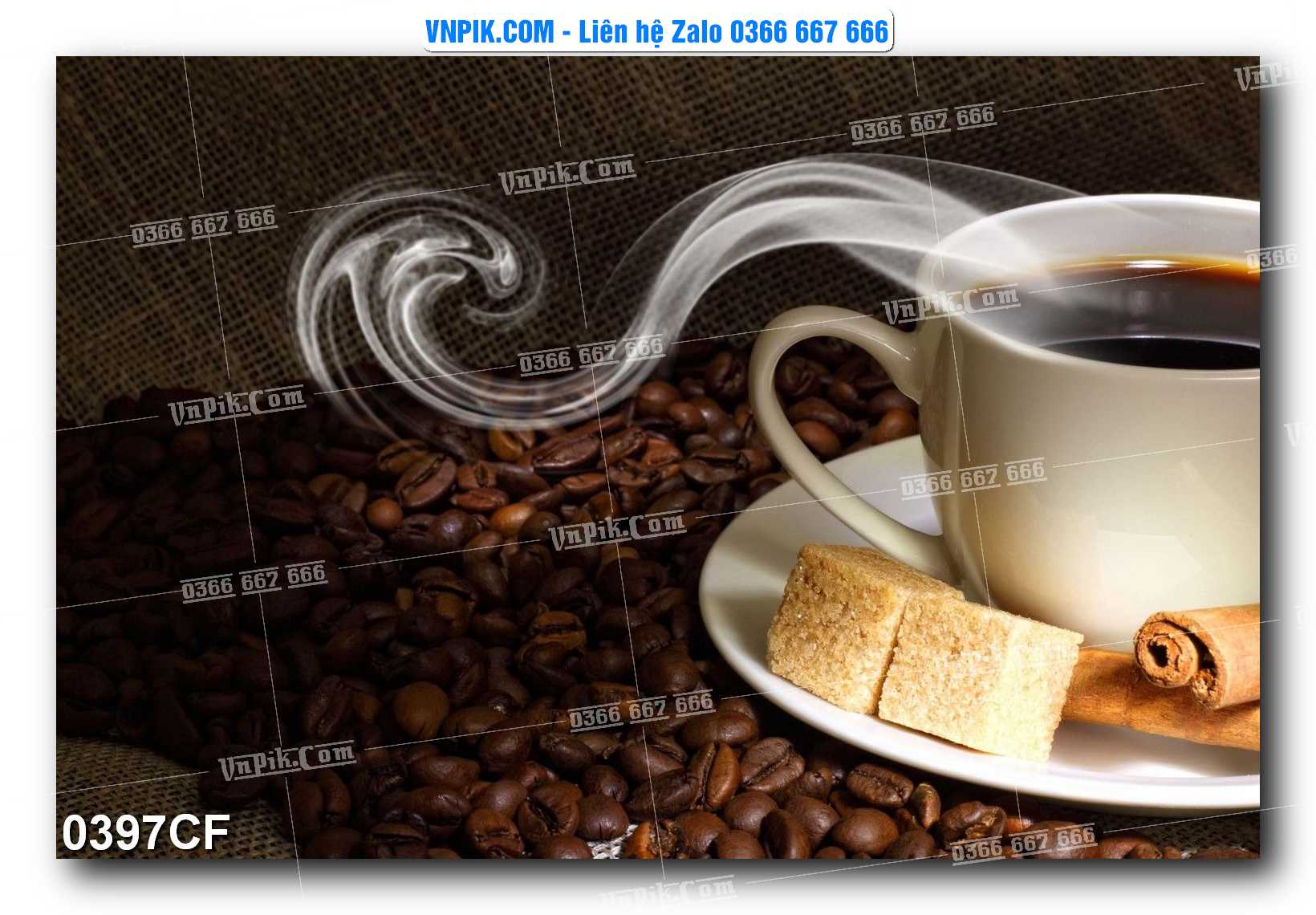 Tranh tường trang trí quán cà phê – trà chanh – trà sữa mã 0397CF