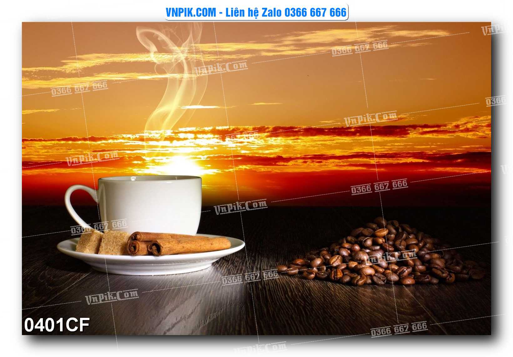 Tranh tường trang trí quán cà phê – trà chanh – trà sữa mã 0401CF