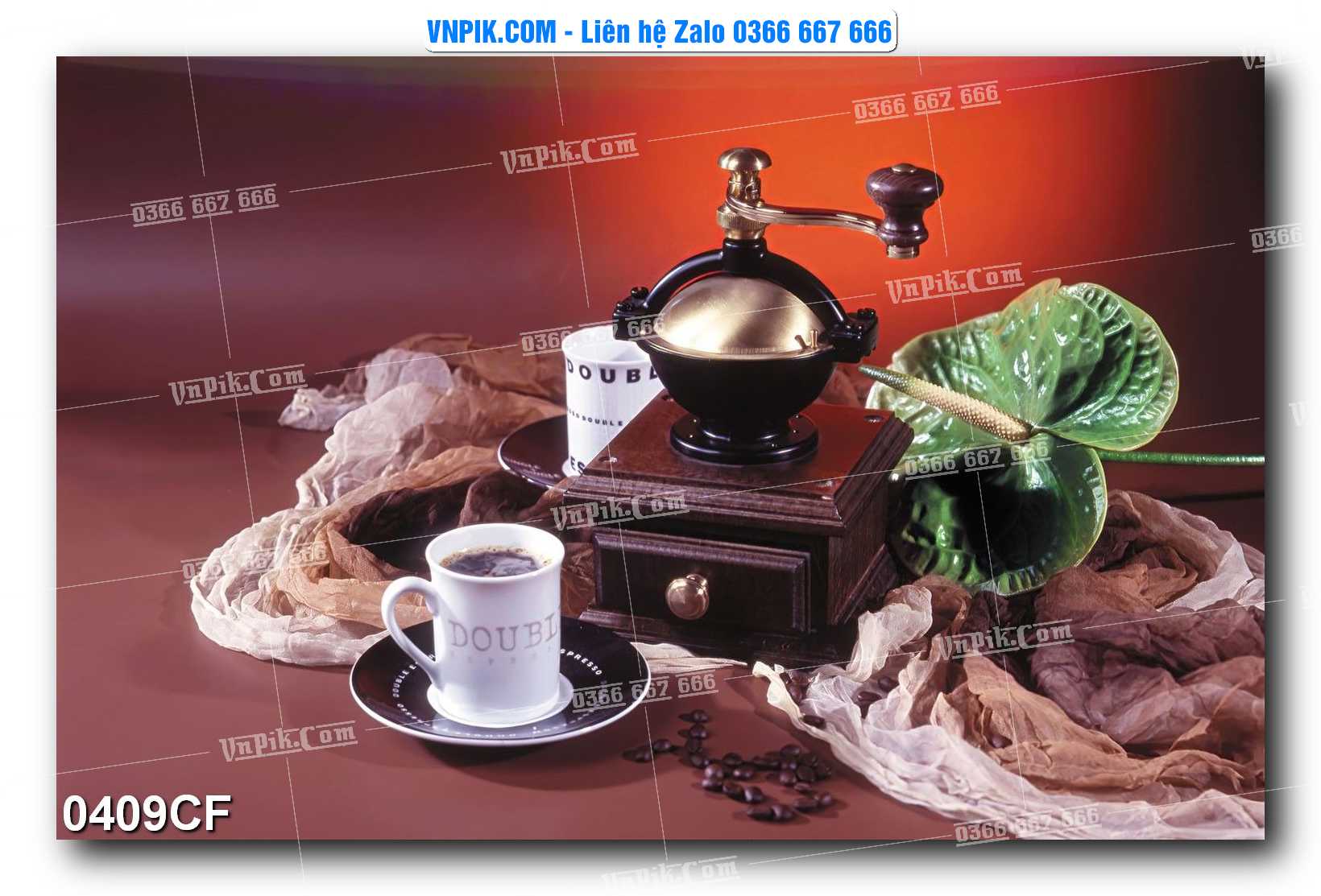Tranh tường trang trí quán cà phê – trà chanh – trà sữa mã 0409CF