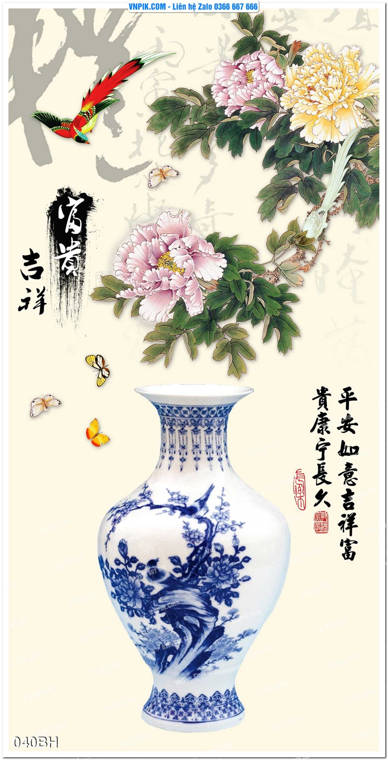 Tranh bình hoa nghệ thuật 040BH