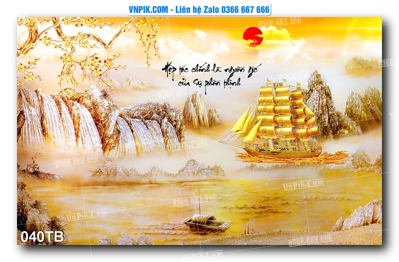 Tranh thuận buồm xuôi gió file PSD mẫu 040TB