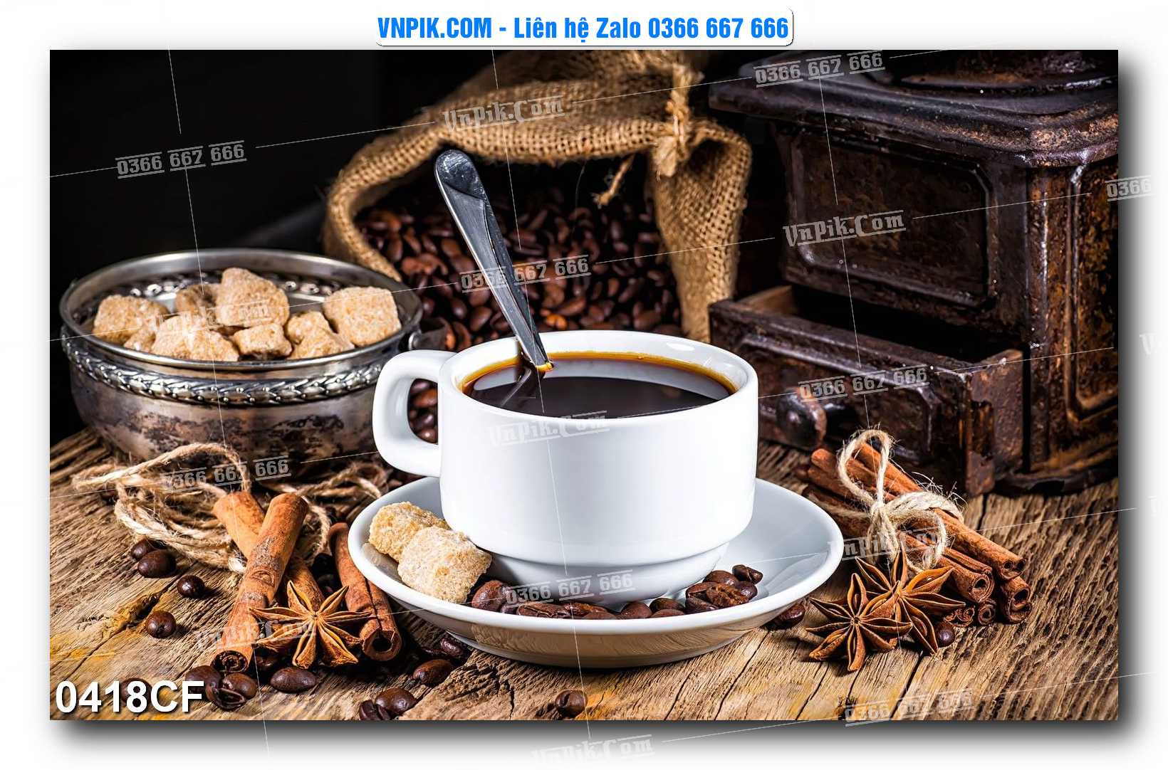 Tranh tường trang trí quán cà phê – trà chanh – trà sữa mã 0418CF