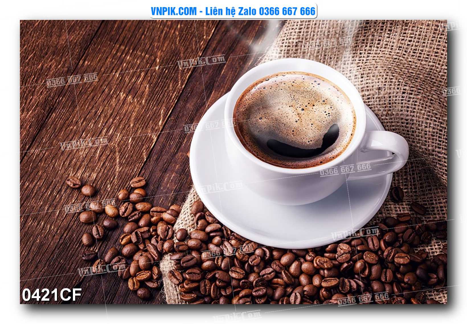 Tranh tường trang trí quán cà phê – trà chanh – trà sữa mã 0421CF