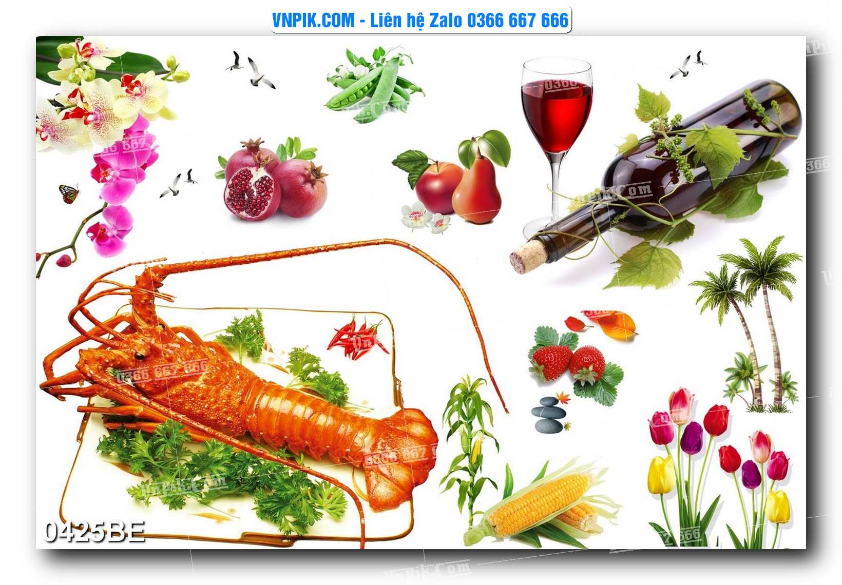 Tranh treo tường trang trí phòng bếp đẹp mã 0425BE