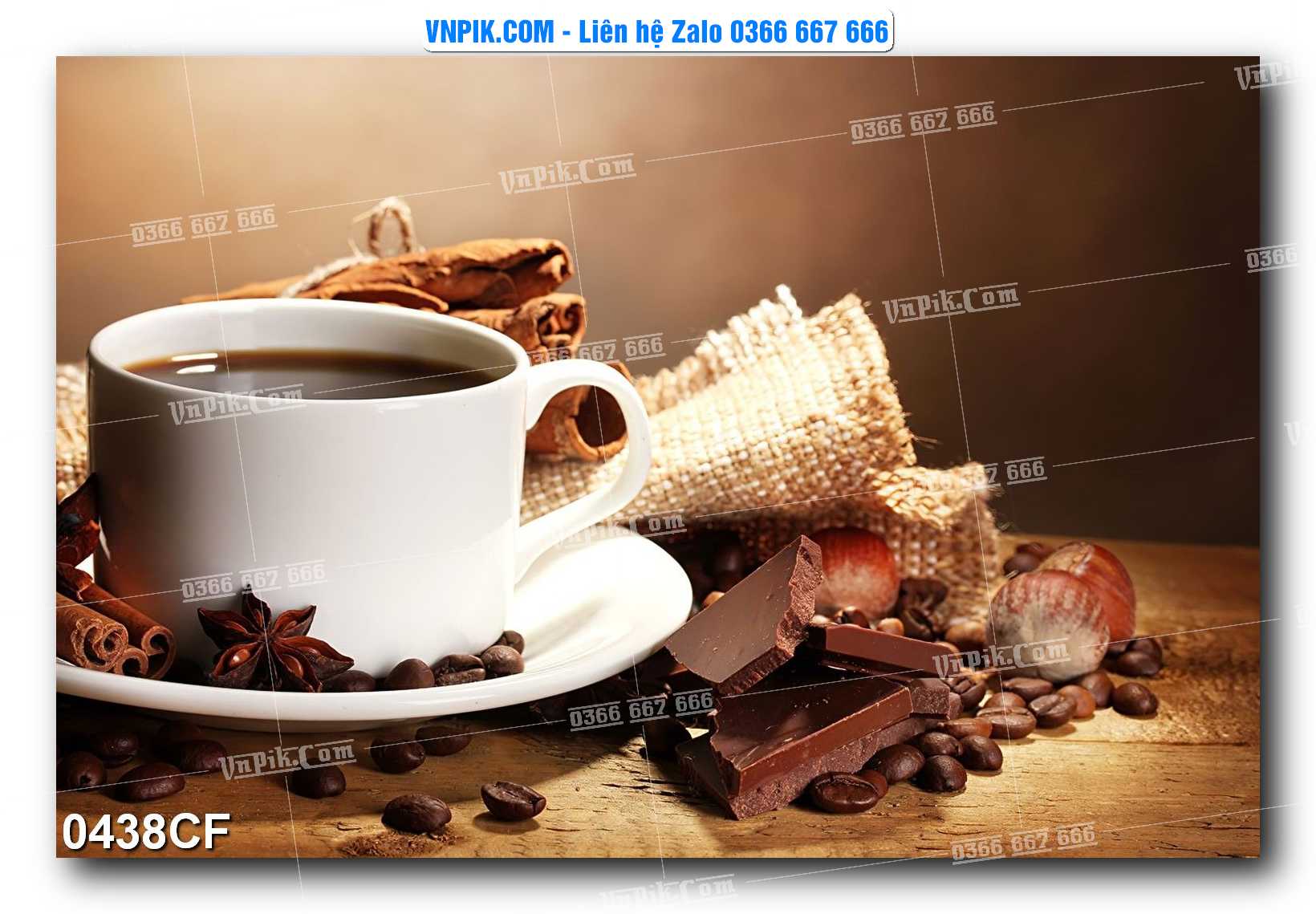Tranh tường trang trí quán cà phê – trà chanh – trà sữa mã 0438CF