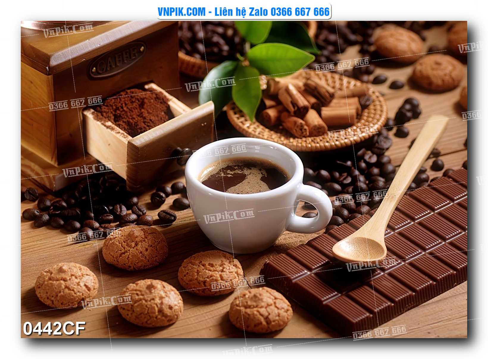 Tranh tường trang trí quán cà phê – trà chanh – trà sữa mã 0442CF