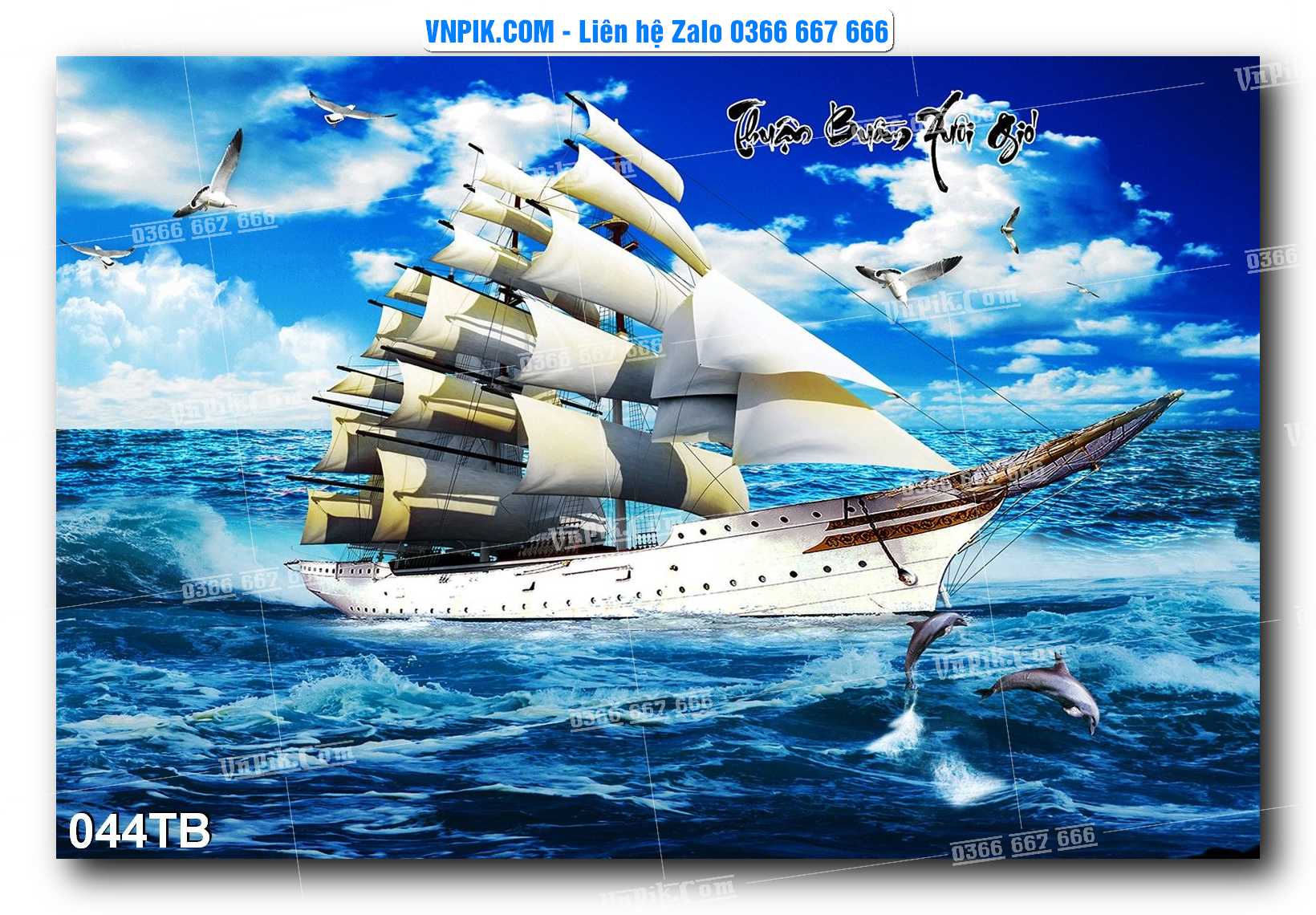 Tranh thuận buồm xuôi gió file PSD mẫu 044TB