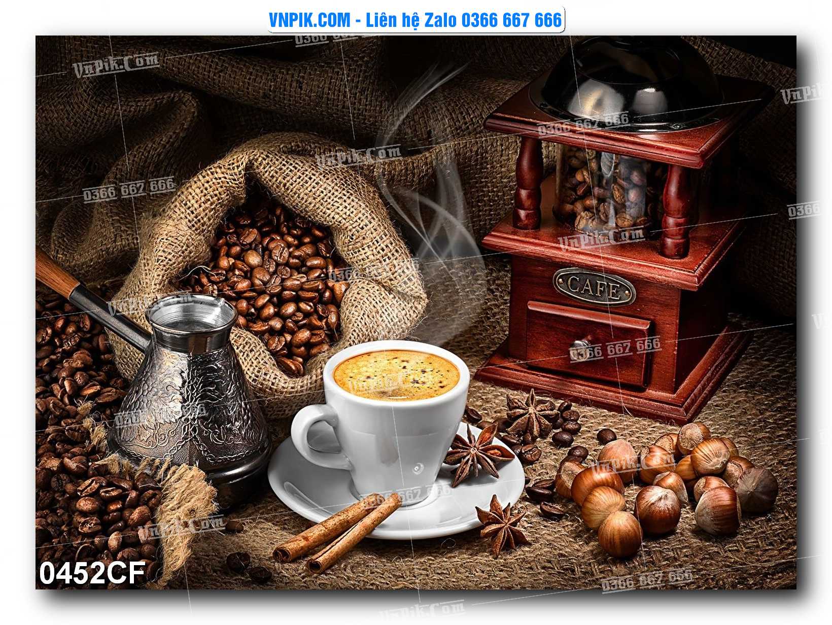 Tranh tường trang trí quán cà phê – trà chanh – trà sữa mã 0452CF
