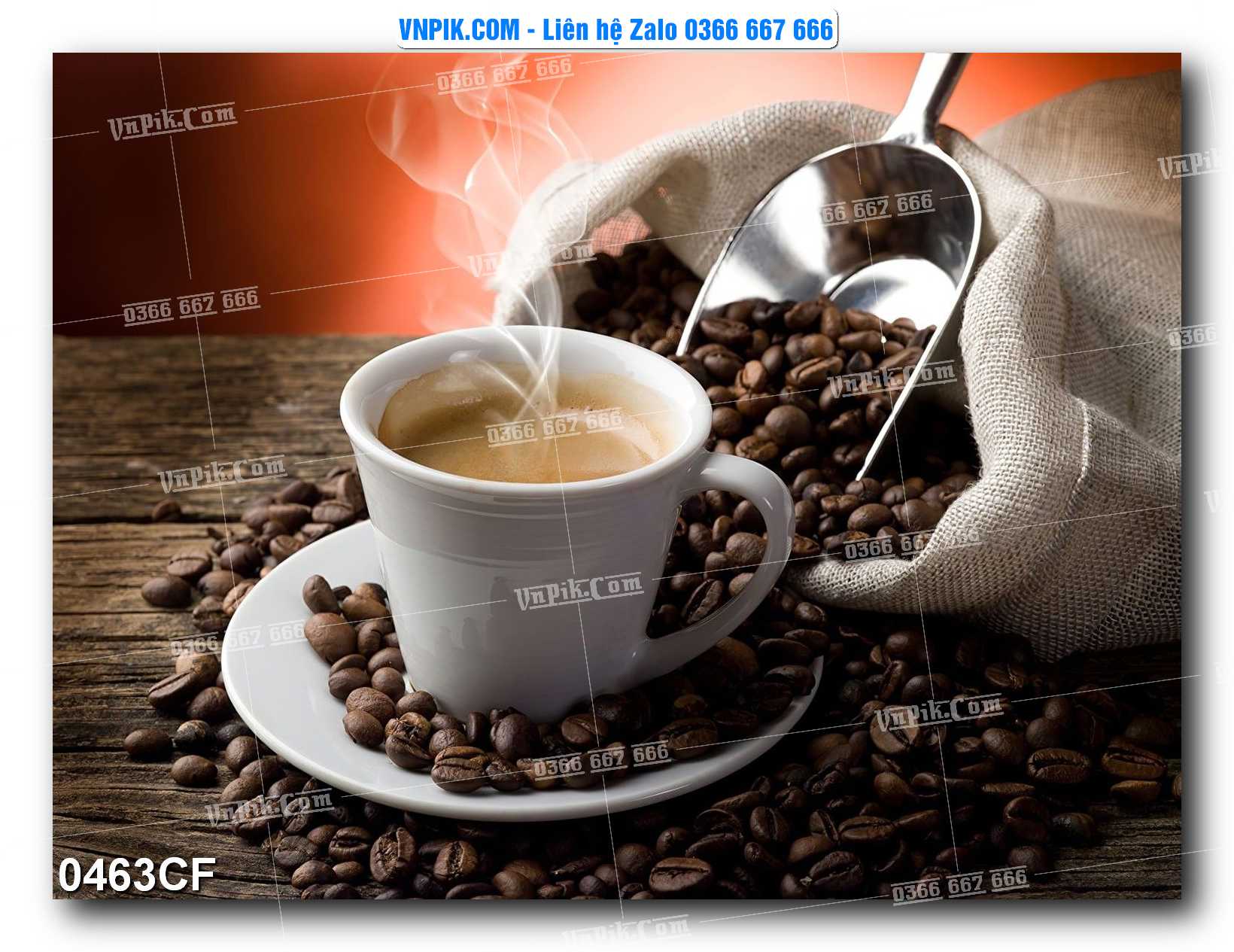 Tranh tường trang trí quán cà phê – trà chanh – trà sữa mã 0463CF