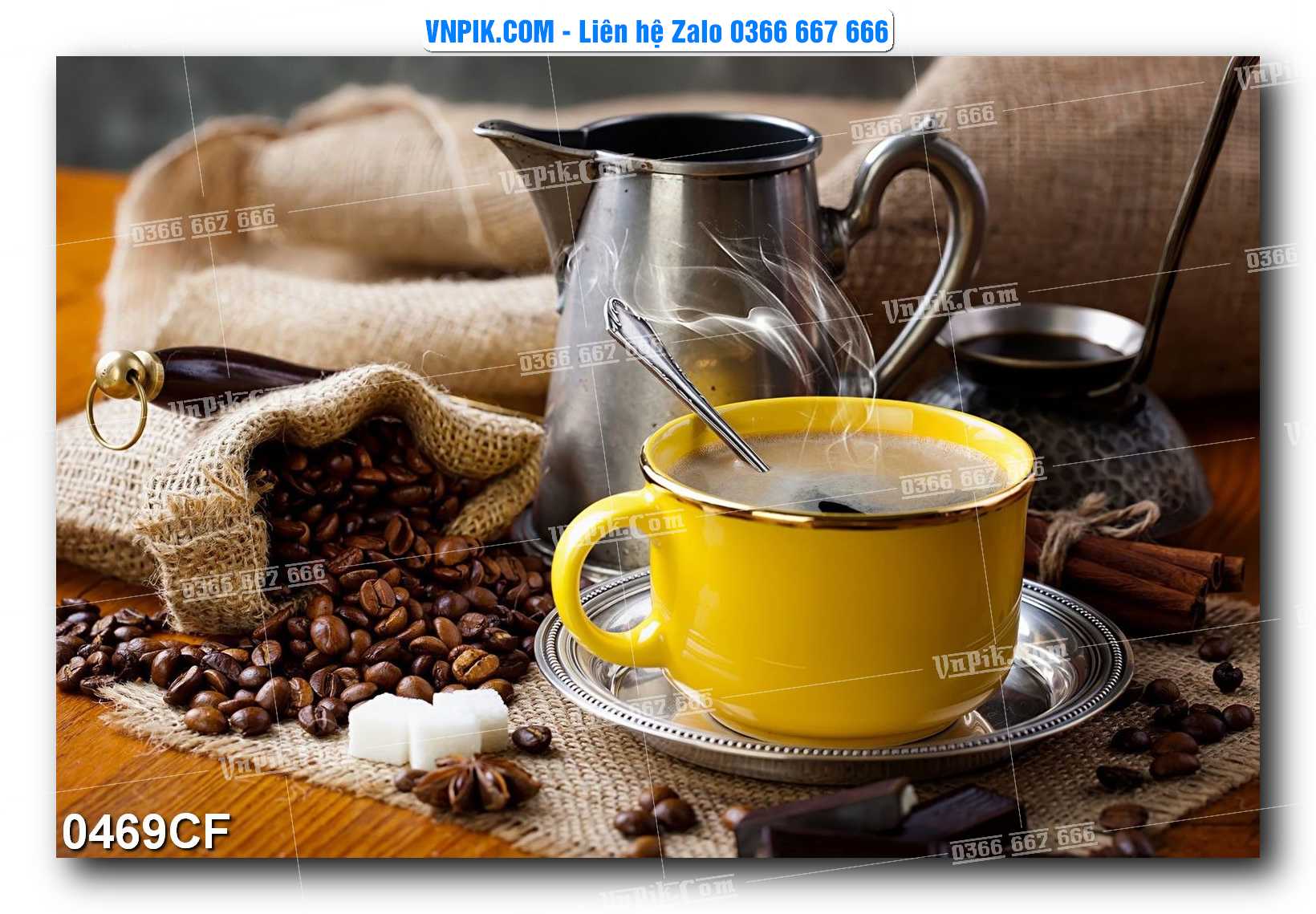 Tranh tường trang trí quán cà phê – trà chanh – trà sữa mã 0469CF