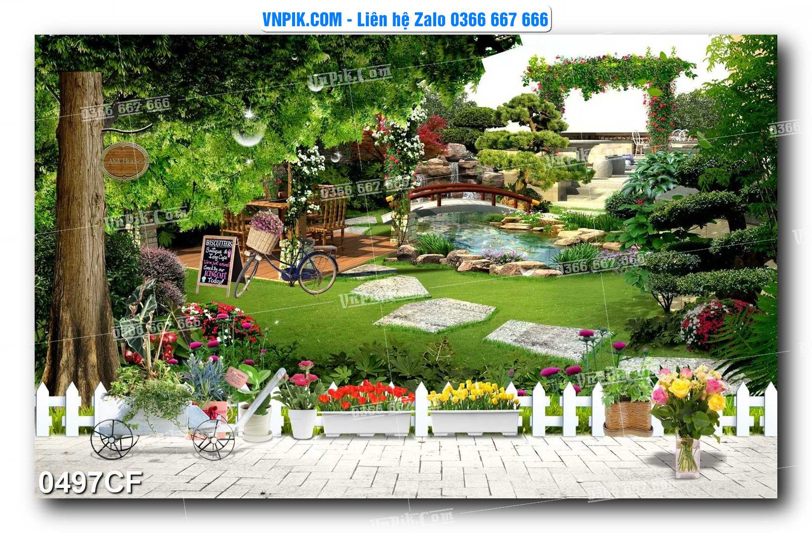 Tranh tường trang trí quán cà phê – trà chanh – trà sữa mã 0497CF