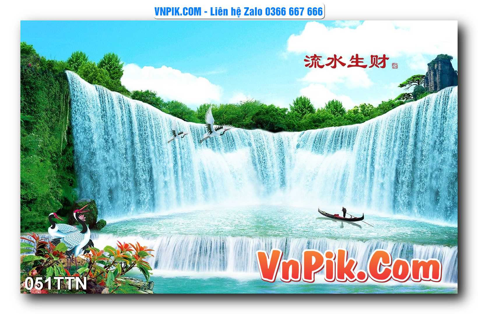 Tranh thác nước – Tranh phong thủy – Tranh treo tường mã 051TTN