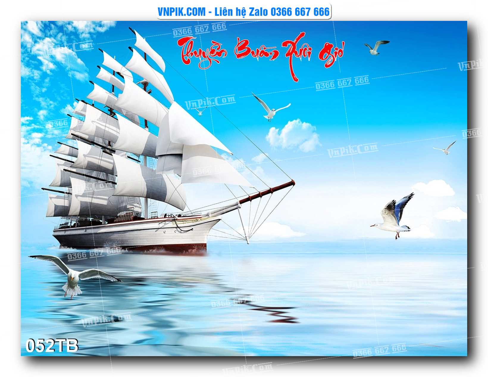 Tranh thuận buồm xuôi gió file PSD mẫu 052TB