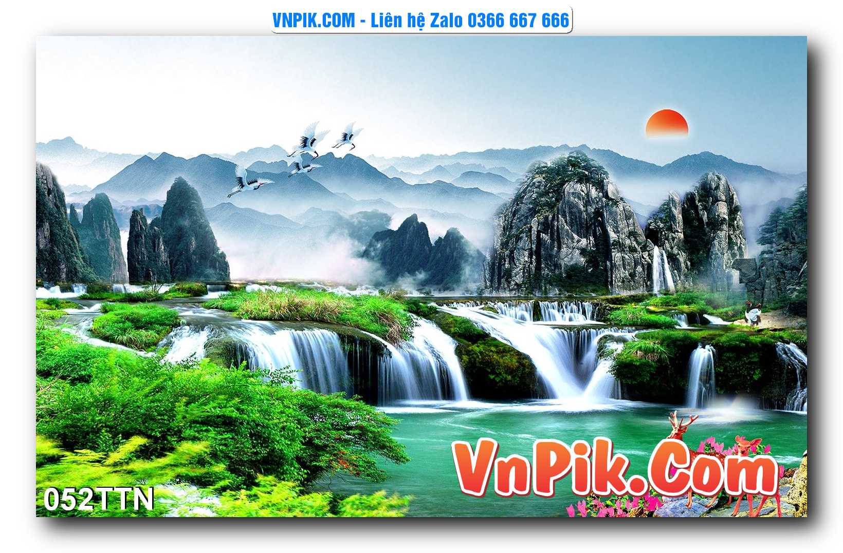 Tranh thác nước – Tranh phong thủy – Tranh treo tường mã 052TTN
