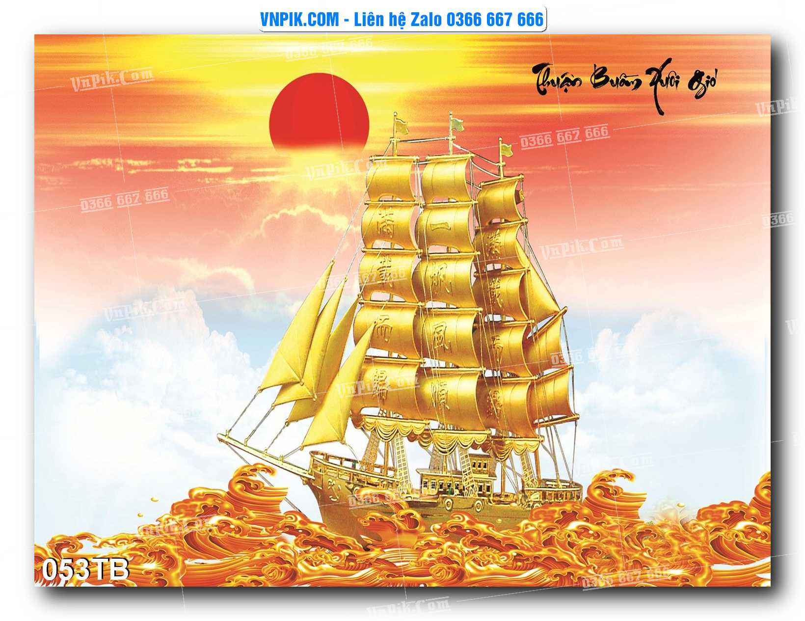 Tranh thuận buồm xuôi gió file PSD mẫu 053TB
