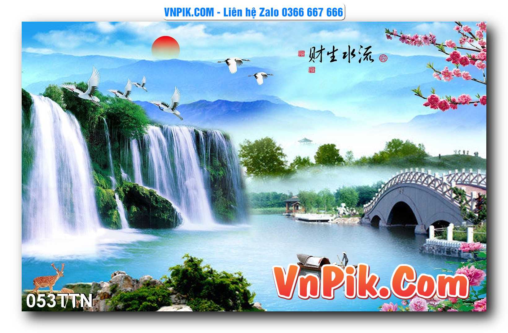 Tranh thác nước – Tranh phong thủy – Tranh treo tường mã 053TTN