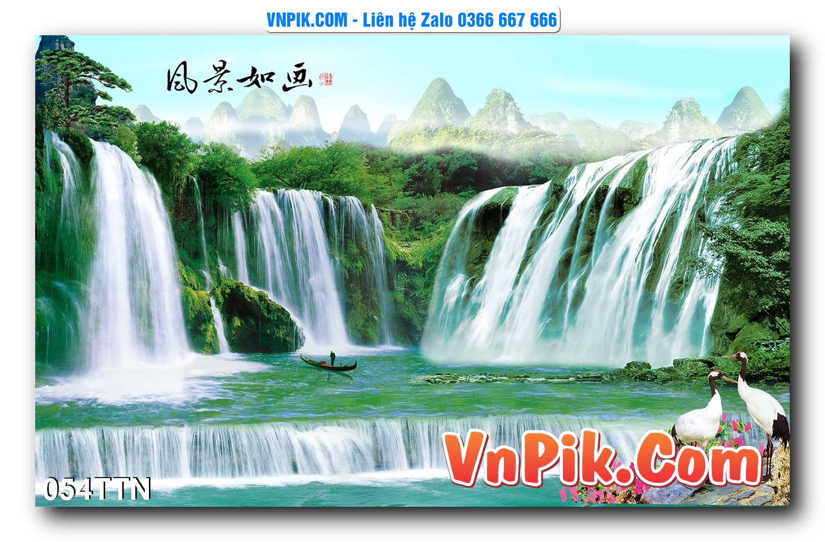 Tranh thác nước – Tranh phong thủy – Tranh treo tường mã 054TTN