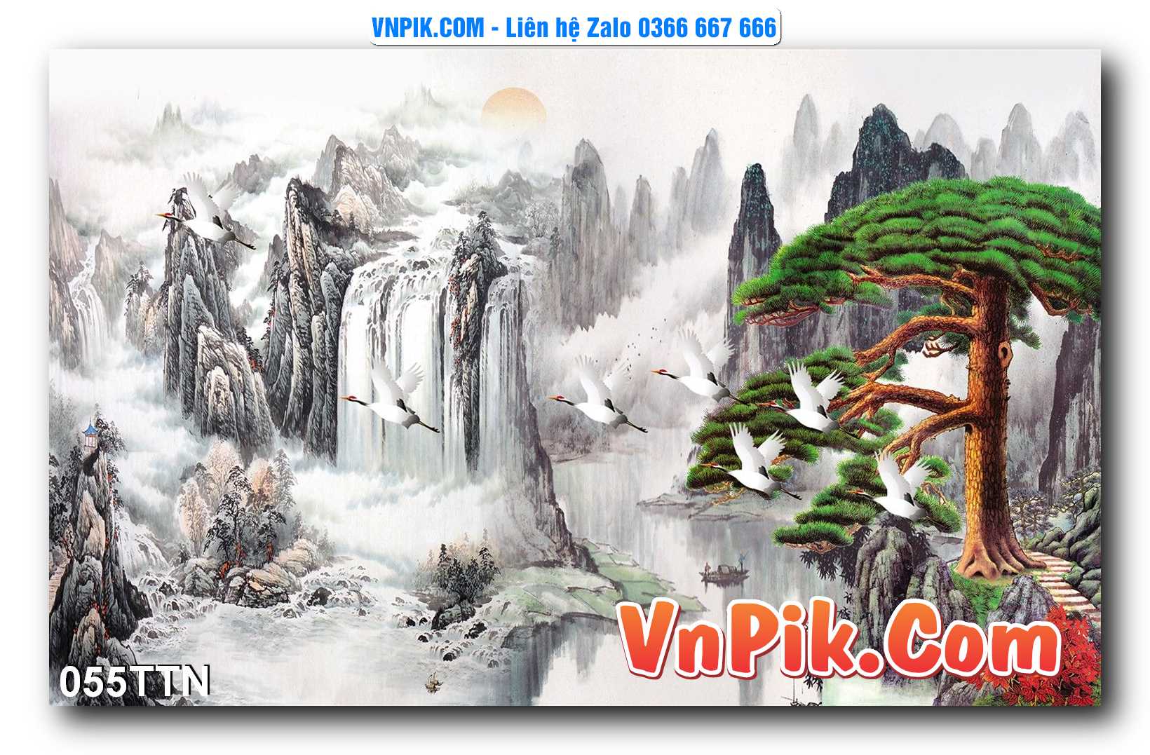 Tranh thác nước – Tranh phong thủy – Tranh treo tường mã 055TTN
