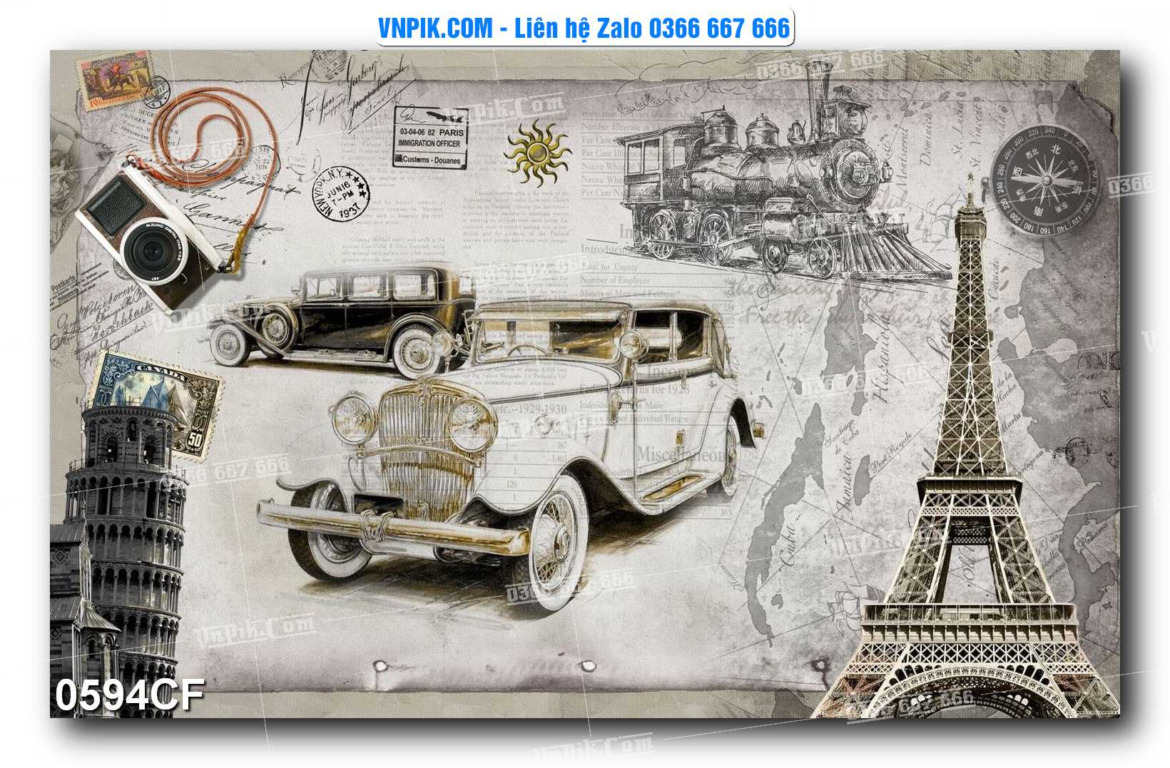 Tranh tường trang trí quán cà phê – trà chanh – trà sữa mã 0594CF